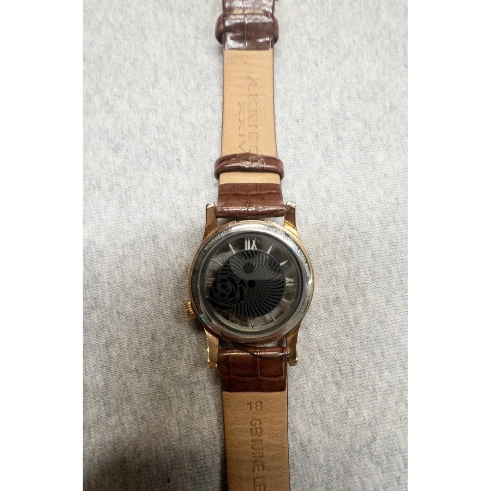 Akribos XXIV Womens Rose Crystal Transparent Watch ‎ 34mm New Battery